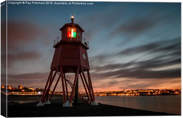  Herd Lighthouse after Sunset Canvas Print by Ray Pritchard