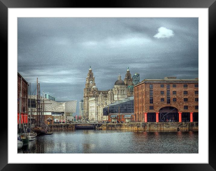  Liverpool albert Dock Framed Mounted Print by Victor Burnside