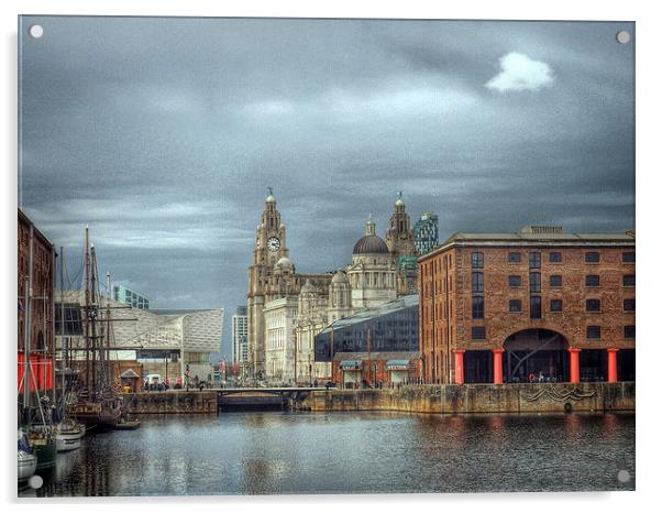  Liverpool albert Dock Acrylic by Victor Burnside