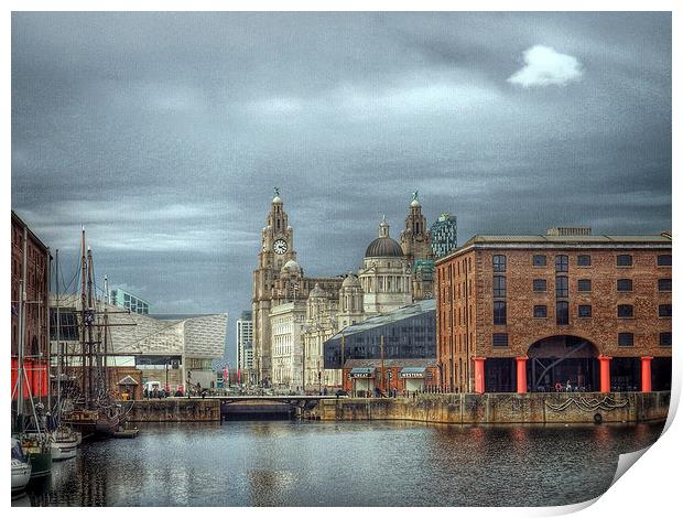  Liverpool albert Dock Print by Victor Burnside