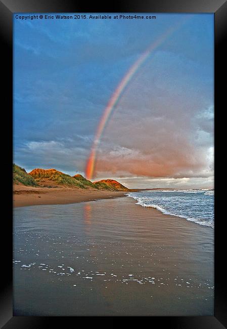  Rainbow On Beach Framed Print by Eric Watson