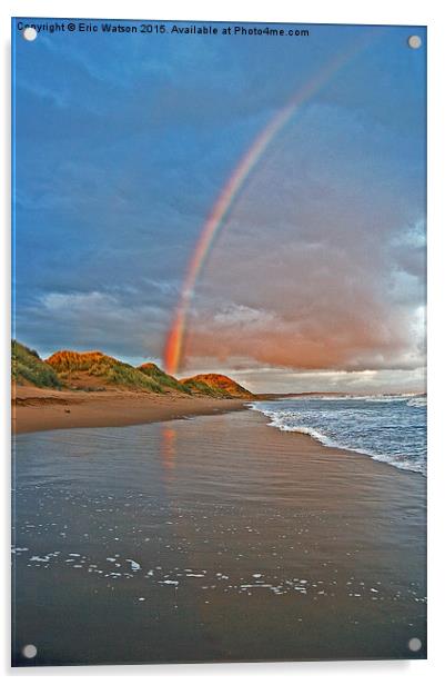  Rainbow On Beach Acrylic by Eric Watson