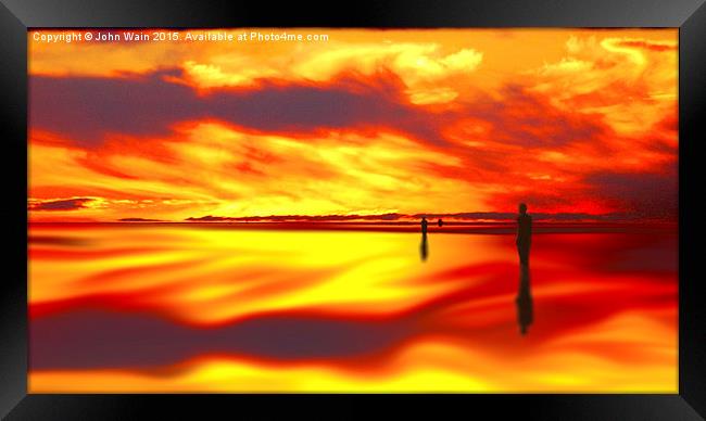 Reflection of Sunset   Framed Print by John Wain