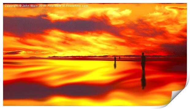 Reflection of Sunset   Print by John Wain