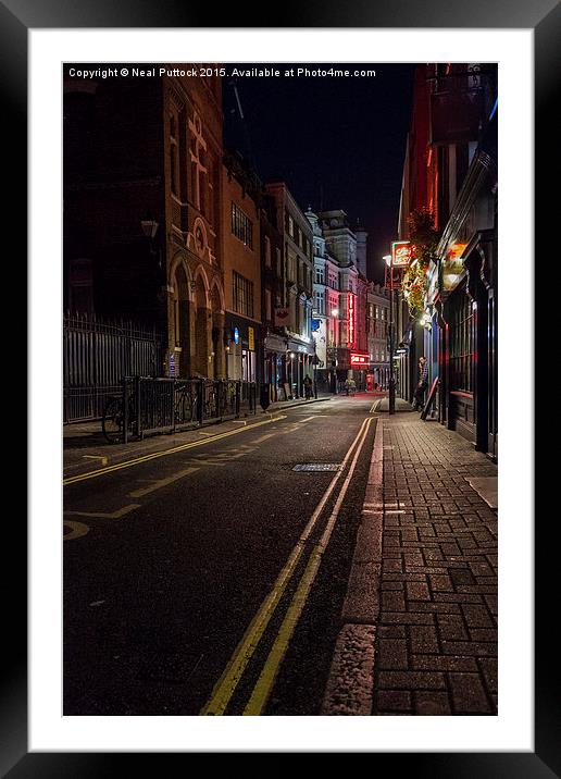  On a quiet night in Soho Framed Mounted Print by Neal P