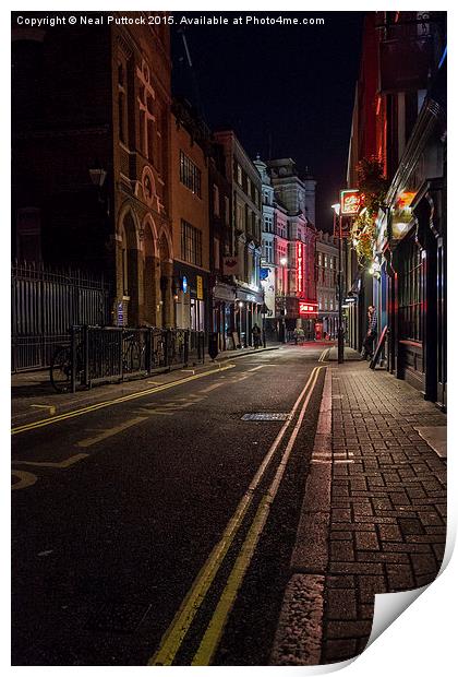  On a quiet night in Soho Print by Neal P