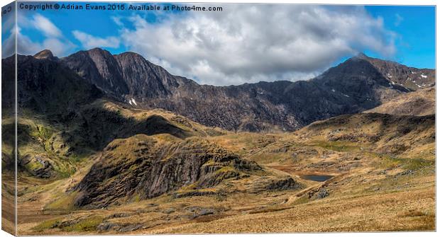 View of Snowdon Wales Canvas Print by Adrian Evans