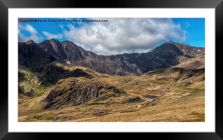 View of Snowdon Wales Framed Mounted Print by Adrian Evans