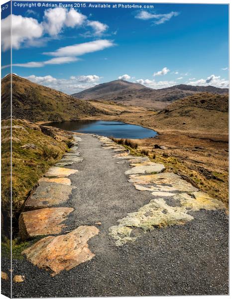 Miners Path Snowdon Wales Canvas Print by Adrian Evans