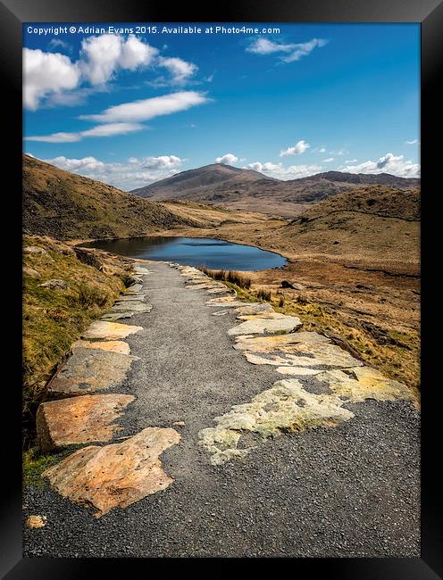 Miners Path Snowdon Wales Framed Print by Adrian Evans