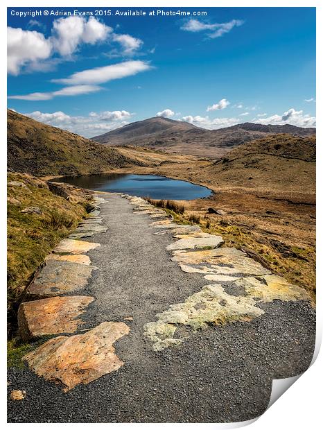 Miners Path Snowdon Wales Print by Adrian Evans