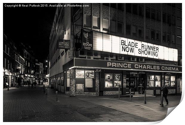  Cinema at Night Print by Neal P