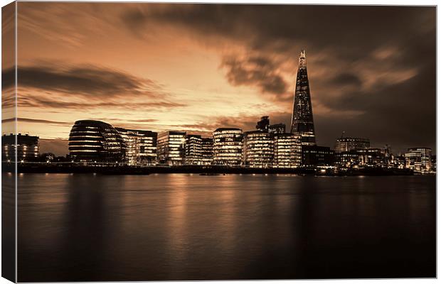 London skyline and Shard  Canvas Print by Oxon Images