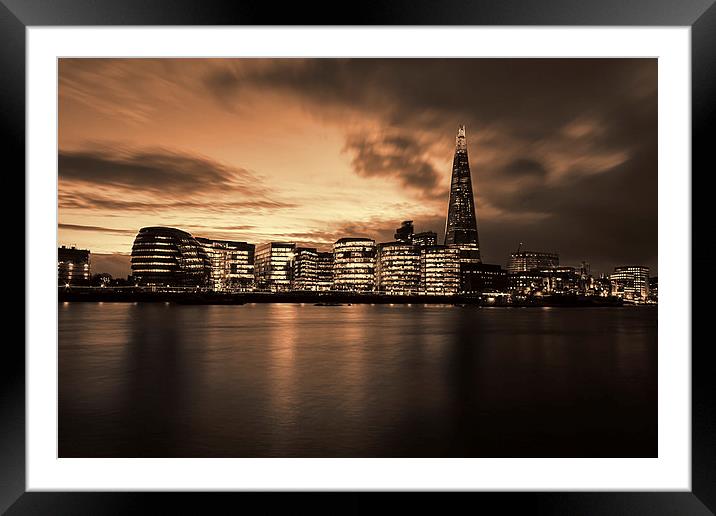  London skyline and Shard  Framed Mounted Print by Oxon Images