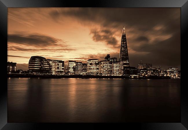  London skyline and Shard  Framed Print by Oxon Images