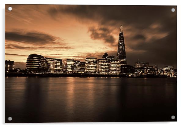 London skyline and Shard  Acrylic by Oxon Images