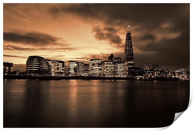  London skyline and Shard  Print by Oxon Images