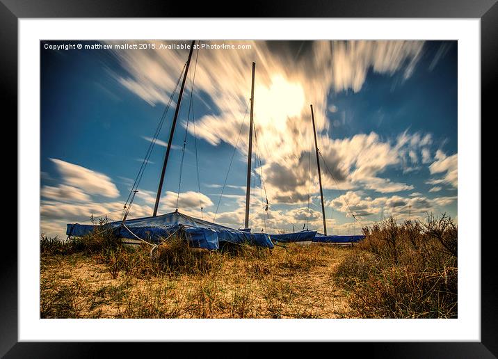  Static Boats Moving Sky Framed Mounted Print by matthew  mallett