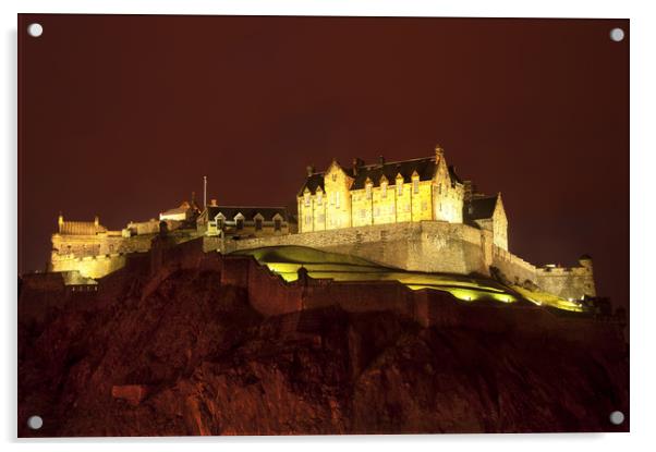  Edinburgh Castle Acrylic by Svetlana Sewell