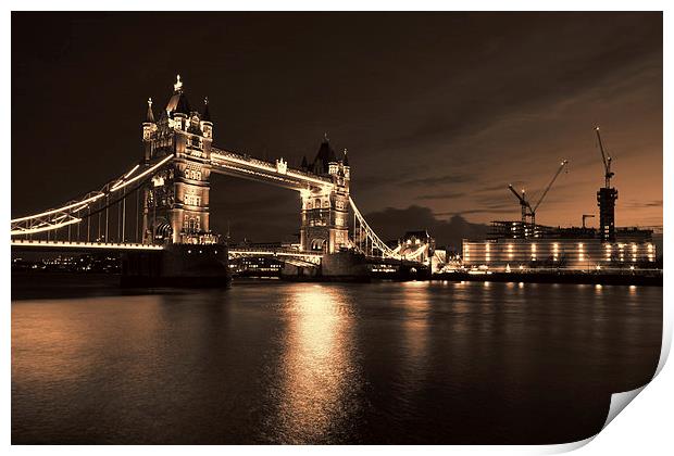  Tower Bridge Toned Print by Oxon Images