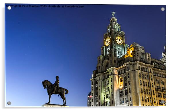 Royal guard at the Royal Liver Building Acrylic by Paul Madden