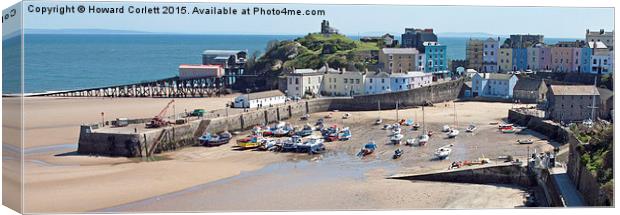 Tenby Harbour Panorama  Canvas Print by Howard Corlett