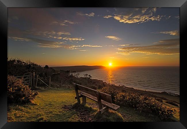 Baggy Point sunset Framed Print by Dave Wilkinson North Devon Ph