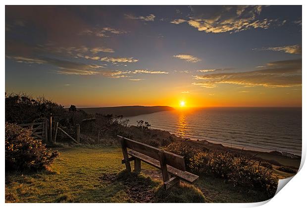 Baggy Point sunset Print by Dave Wilkinson North Devon Ph