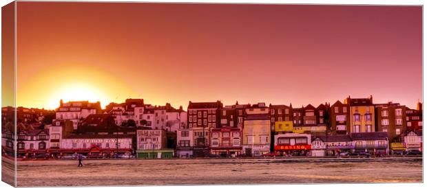  Evening Lights of Scarborough Canvas Print by Svetlana Sewell