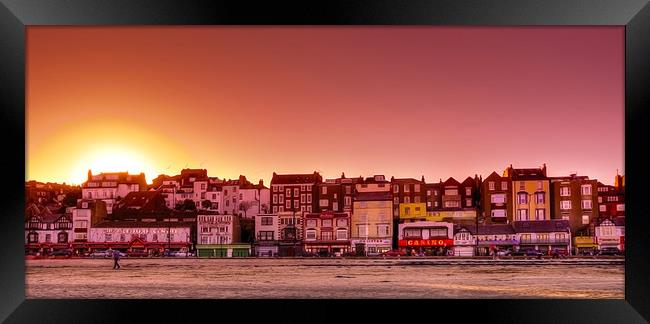  Evening Lights of Scarborough Framed Print by Svetlana Sewell