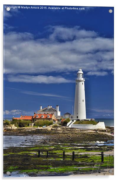  St. Mary's Lighthouse  Whitley Bay - Portrait Acrylic by Martyn Arnold