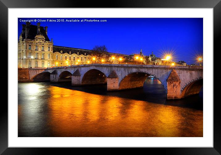  Louvre Museum And Pont Royal  Framed Mounted Print by Oliver Firkins