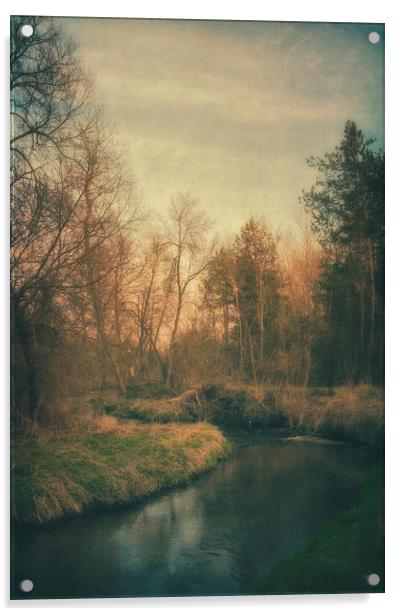 Along the river #6 Acrylic by Piotr Tyminski