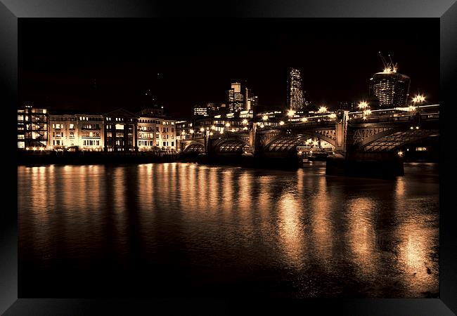 London Bridge toned Framed Print by Oxon Images