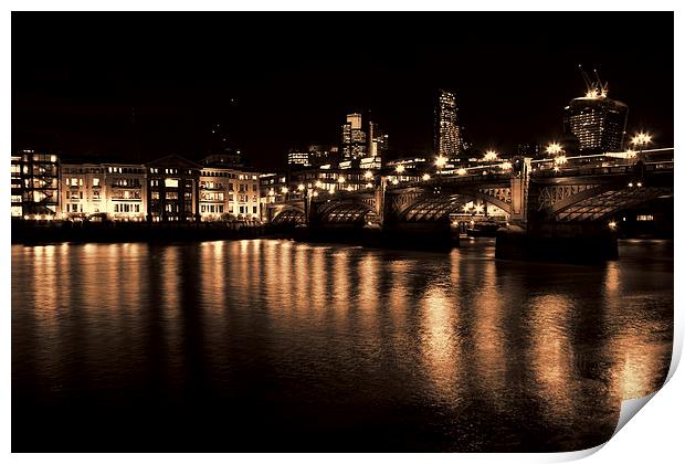 London Bridge toned Print by Oxon Images