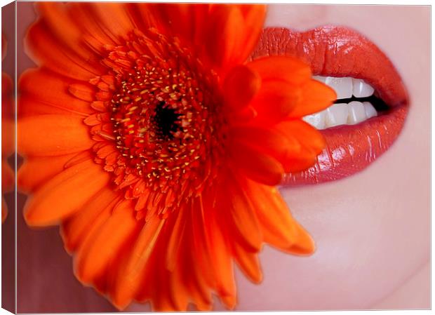  Flowers on the Lips Canvas Print by pristine_ images