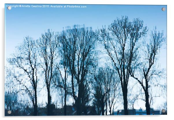 Blue trees sadness Acrylic by Arletta Cwalina