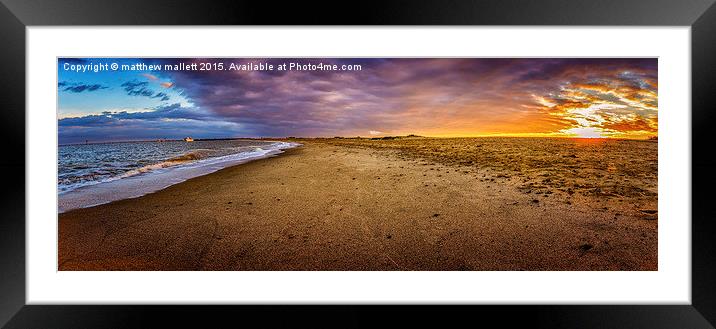  Panoramic Martello Beach at Sunset Framed Mounted Print by matthew  mallett