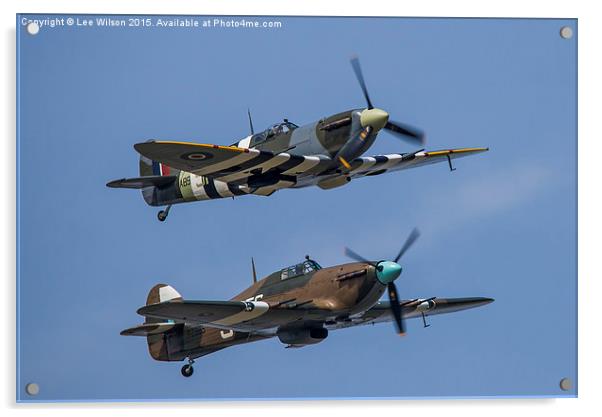  Spitfire and Hurricane Acrylic by Lee Wilson