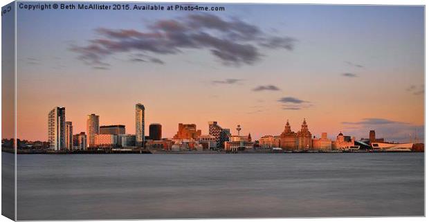 Liverpool Sunset Skyline Canvas Print by Beth McAllister