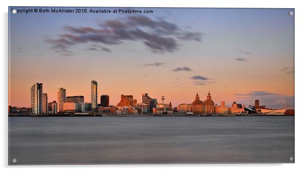  Liverpool Sunset Skyline Acrylic by Beth McAllister