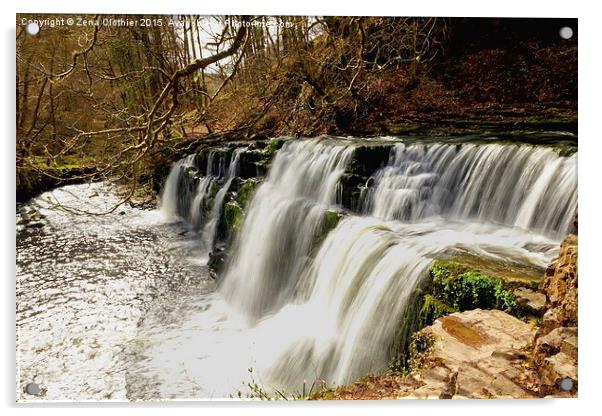 Peaceful Waterfall! Acrylic by Zena Clothier