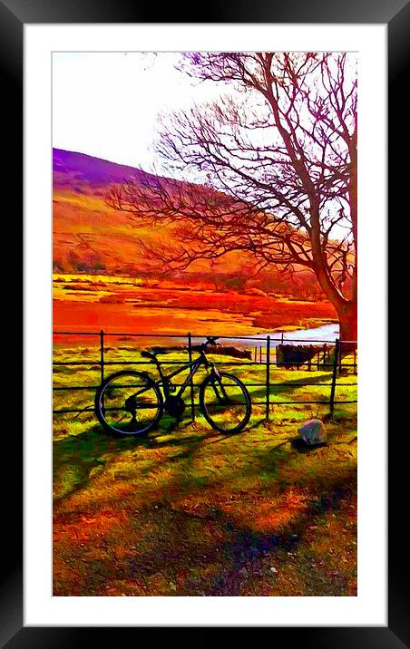  bicycle in a field Framed Mounted Print by ken biggs