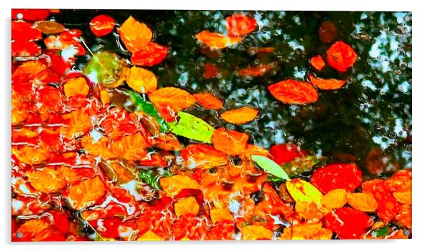 autumn leaves Acrylic by ken biggs
