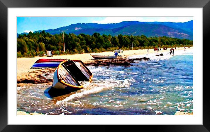 Overturned fishing boats  Framed Mounted Print by ken biggs