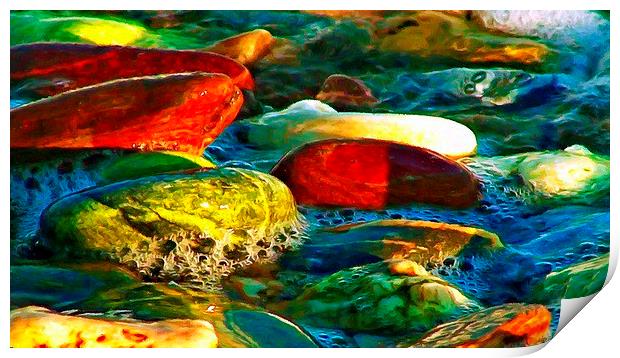 Colorful Pebbles on the seashore  Print by ken biggs