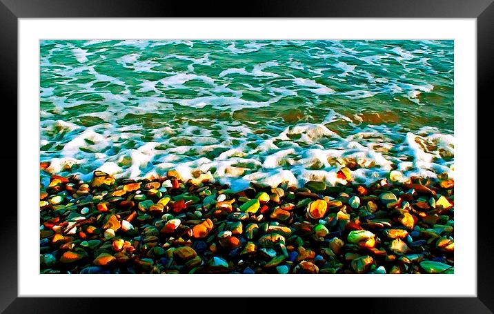 Colorful Pebbles on the seashore  Framed Mounted Print by ken biggs