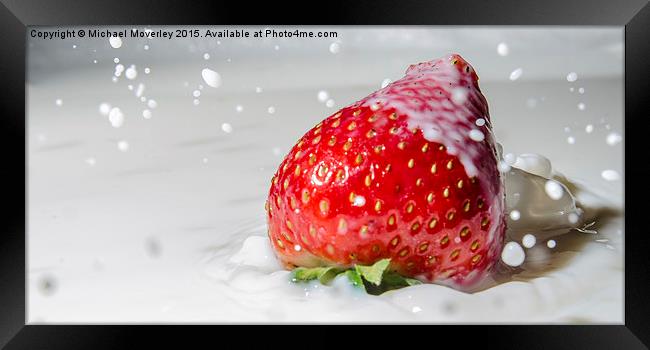  Strawberry Splash Framed Print by Michael Moverley