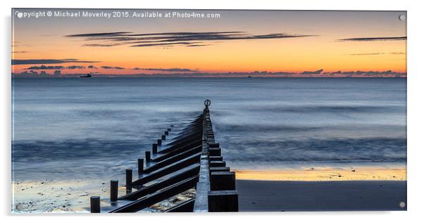 Sunrise Aberdeen Beach Acrylic by Michael Moverley