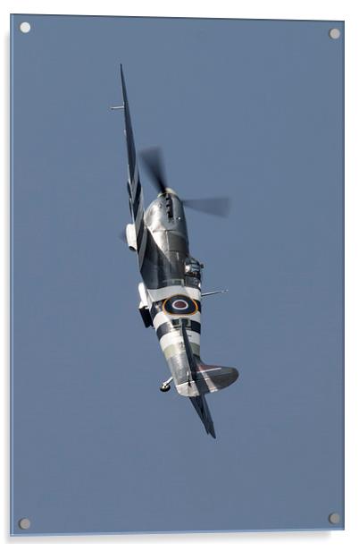 Spitfire AB910 Climb  Acrylic by J Biggadike